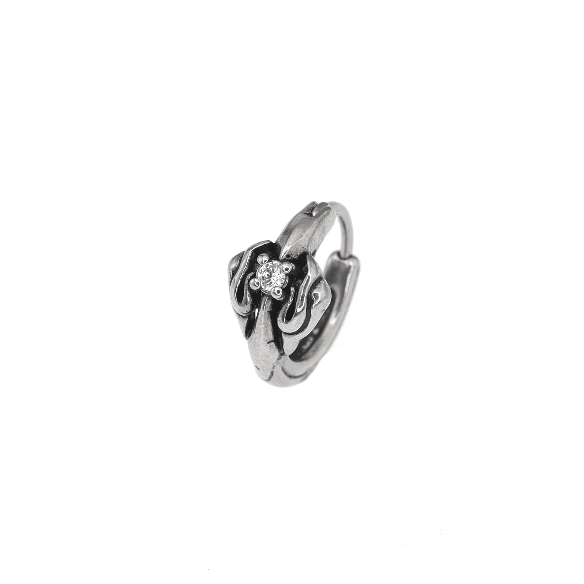 Gothic White CZ Stainless steel Earrings - Gothic White CZ Stainless steel Earrings - Single by CRUXJEWELRY