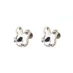 Pink & White Bunny Internally Threaded Titanium Studs - Pink & White Bunny Internally Threaded Titanium Studs - White / Set / 5mm by CRUXJEWELRY