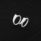 CRUX - PAIR OF White Enamel Fangs stainless steel Lip Clip - CRUX - PAIR OF White Enamel Fangs stainless steel Lip Clip - 8mm by CRUXJEWELRY