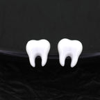 CRUX - White Tooth Externally Threaded stainless steel Studs - CRUX - White Tooth Externally Threaded stainless steel Studs - Single / 6mm / 0.8mm/20G by CRUXJEWELRY