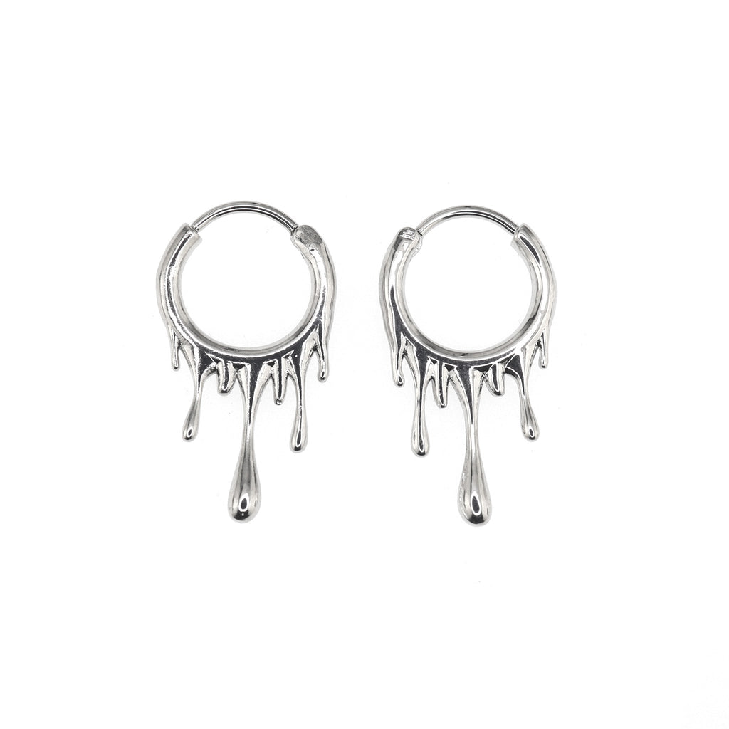 Lava Flow Gradient Stainless Steel Earrings - Lava Flow Gradient Stainless Steel Earrings - Sliver by CRUXJEWELRY