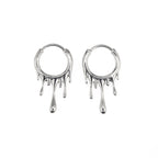 Lava Flow Gradient Stainless Steel Earrings - Lava Flow Gradient Stainless Steel Earrings - Sliver by CRUXJEWELRY