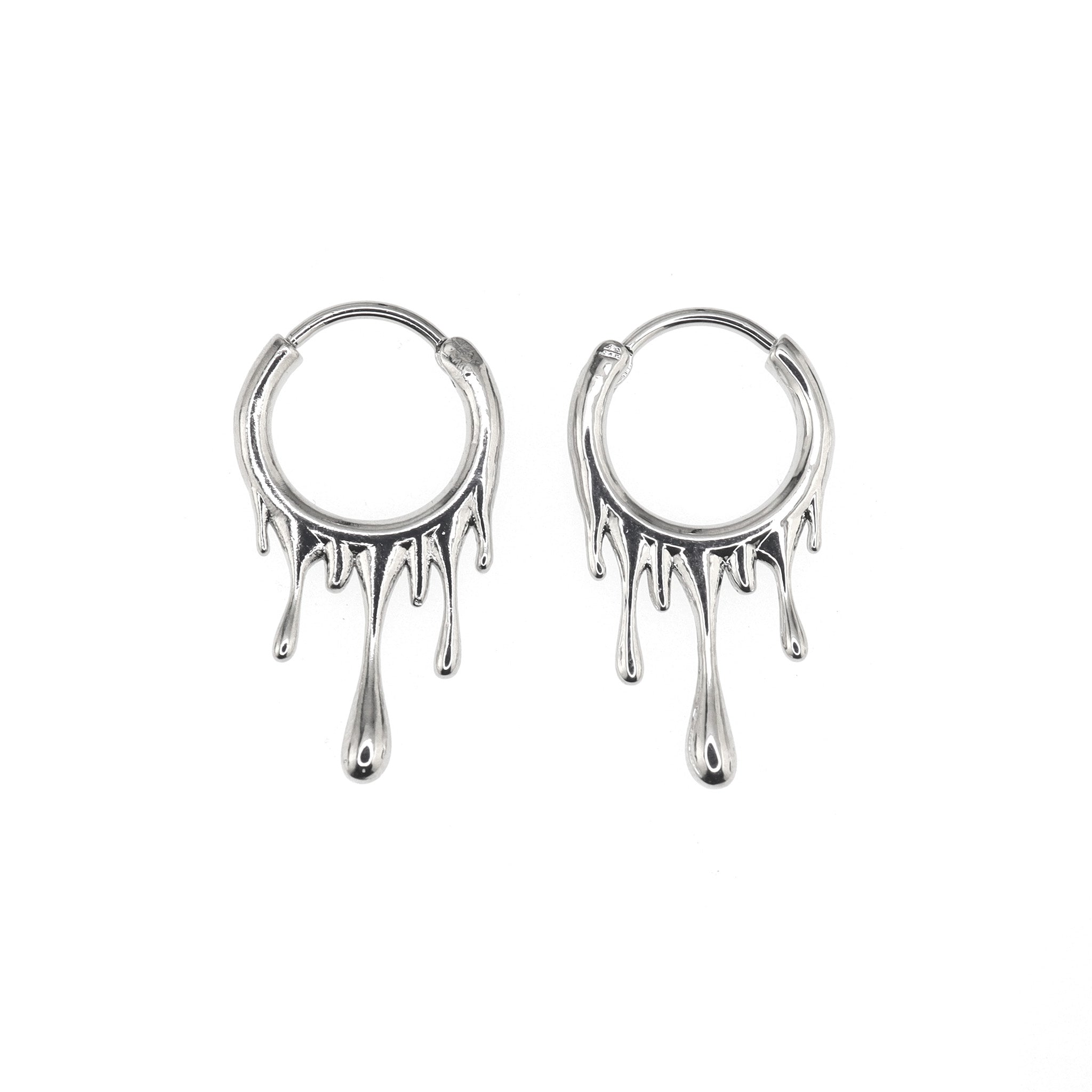 Lava Flow Gradient Stainless Steel Earrings - Lava Flow Gradient Stainless Steel Earrings - Sliver by CRUXJEWELRY