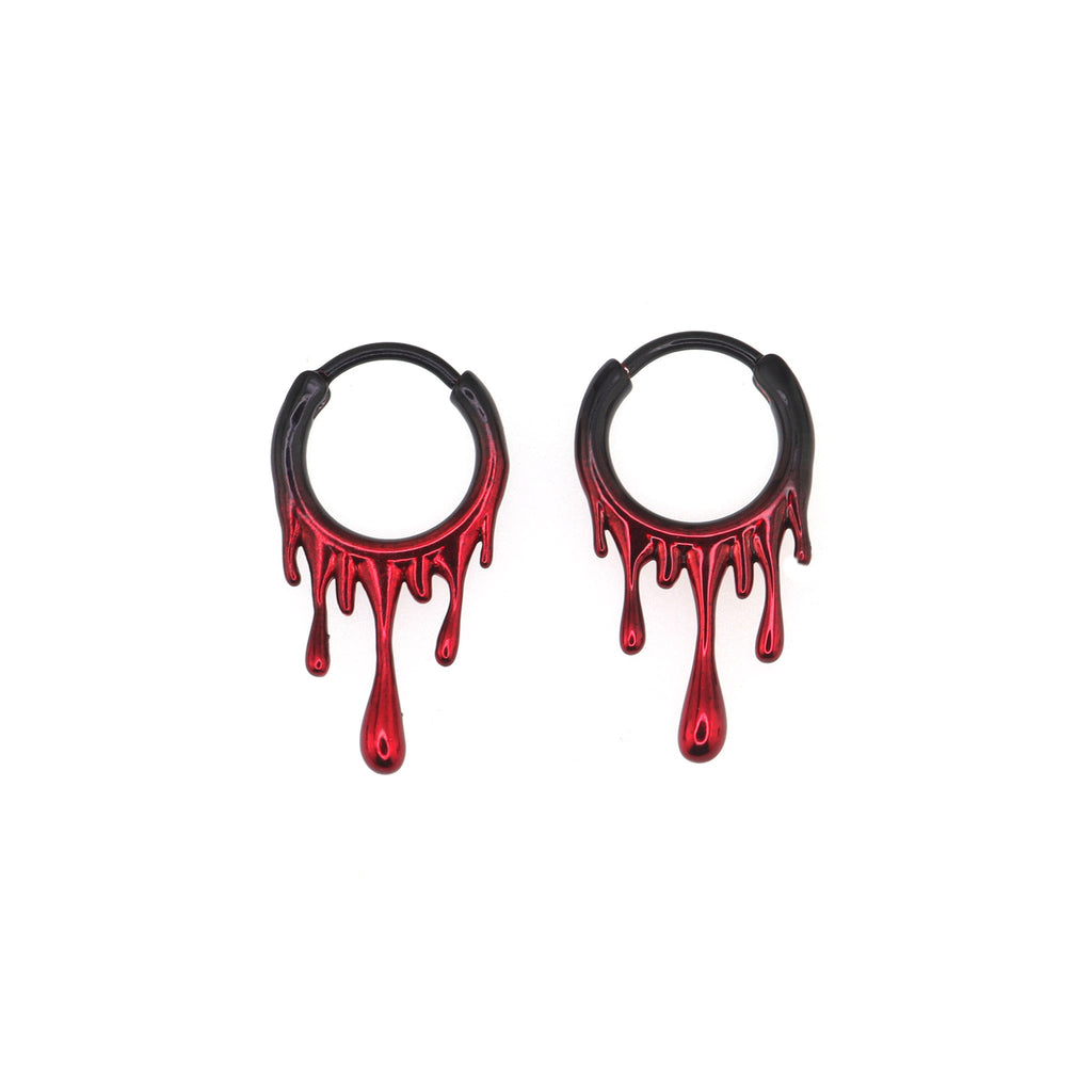 Lava Flow Gradient Stainless Steel Earrings - Lava Flow Gradient Stainless Steel Earrings - Black-Red Gradient by CRUXJEWELRY