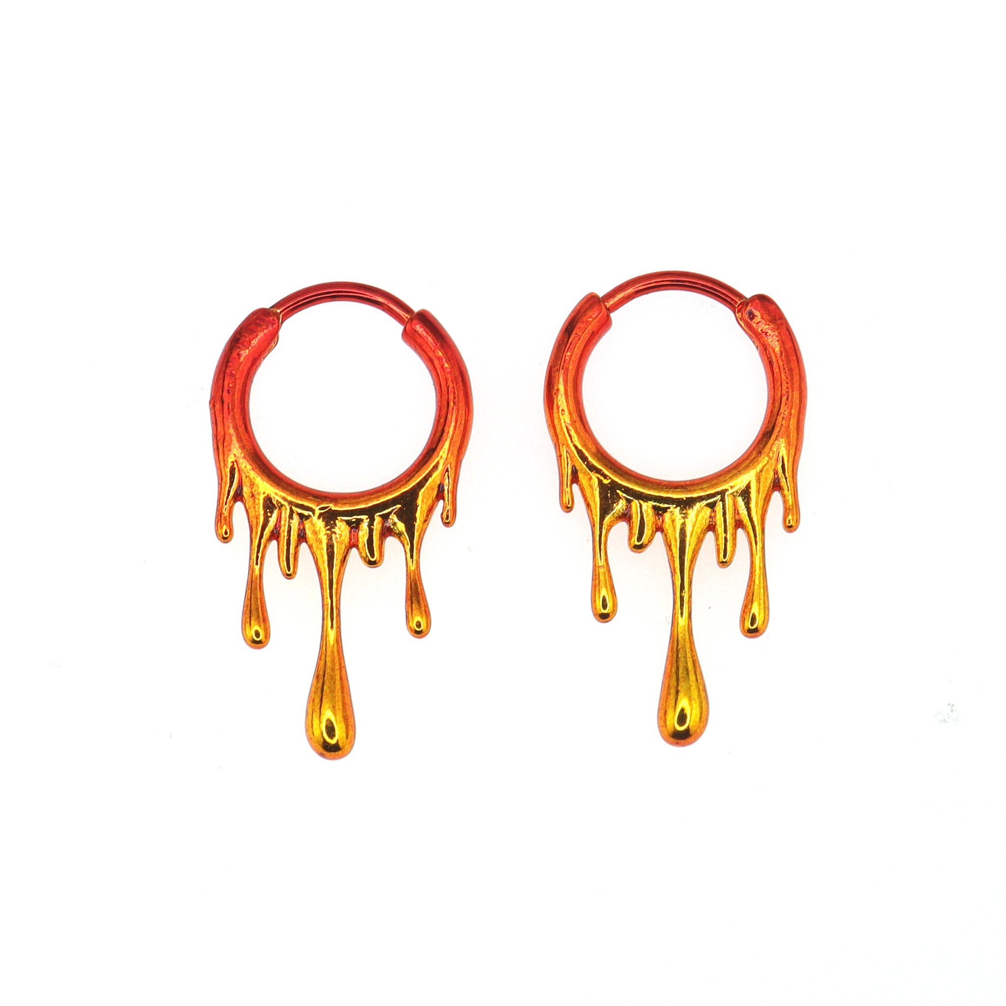 Lava Flow Gradient Stainless Steel Earrings - Lava Flow Gradient Stainless Steel Earrings - Orange-Yellow Gradient by CRUXJEWELRY