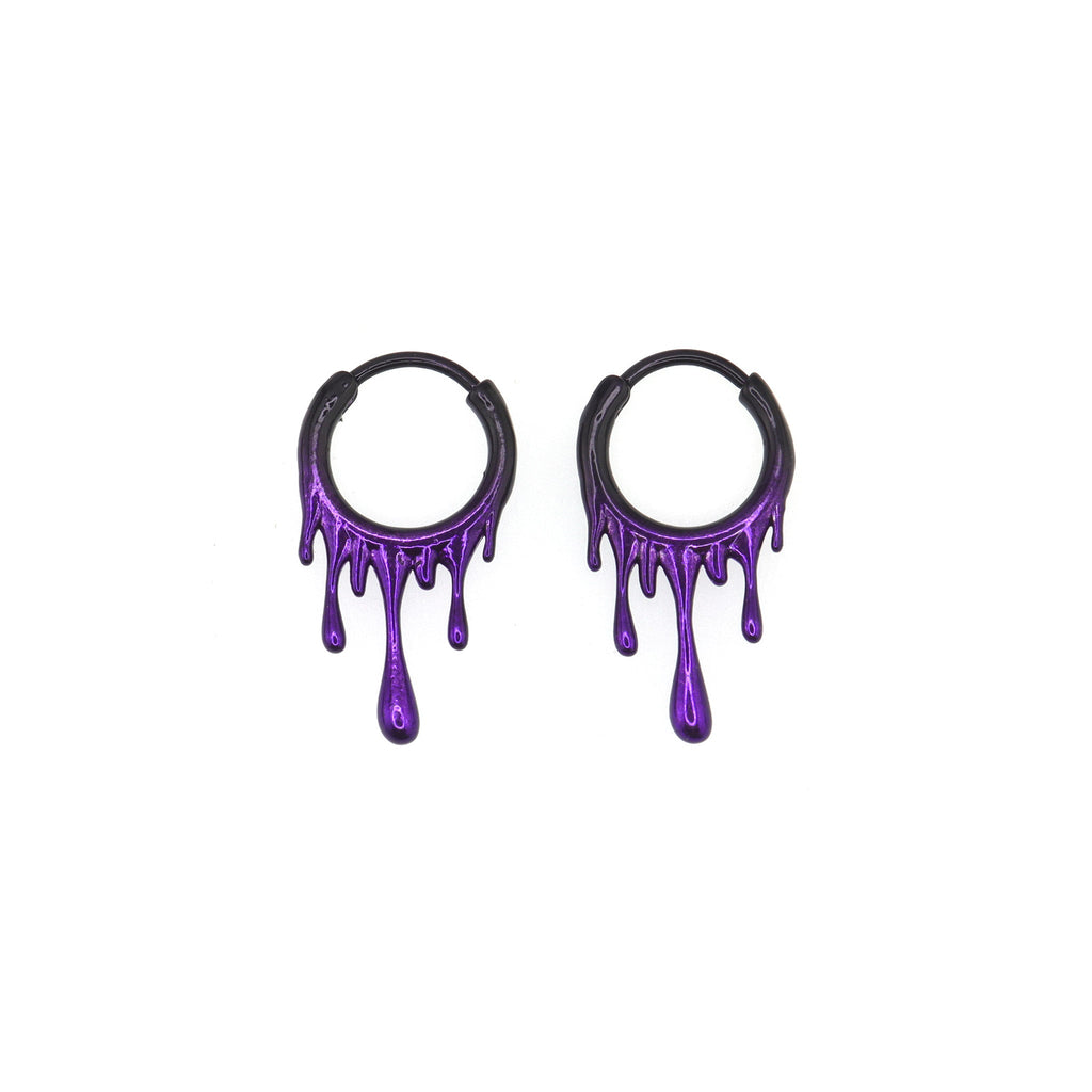 Lava Flow Gradient Stainless Steel Earrings - Lava Flow Gradient Stainless Steel Earrings - Purple-Black Gradient by CRUXJEWELRY