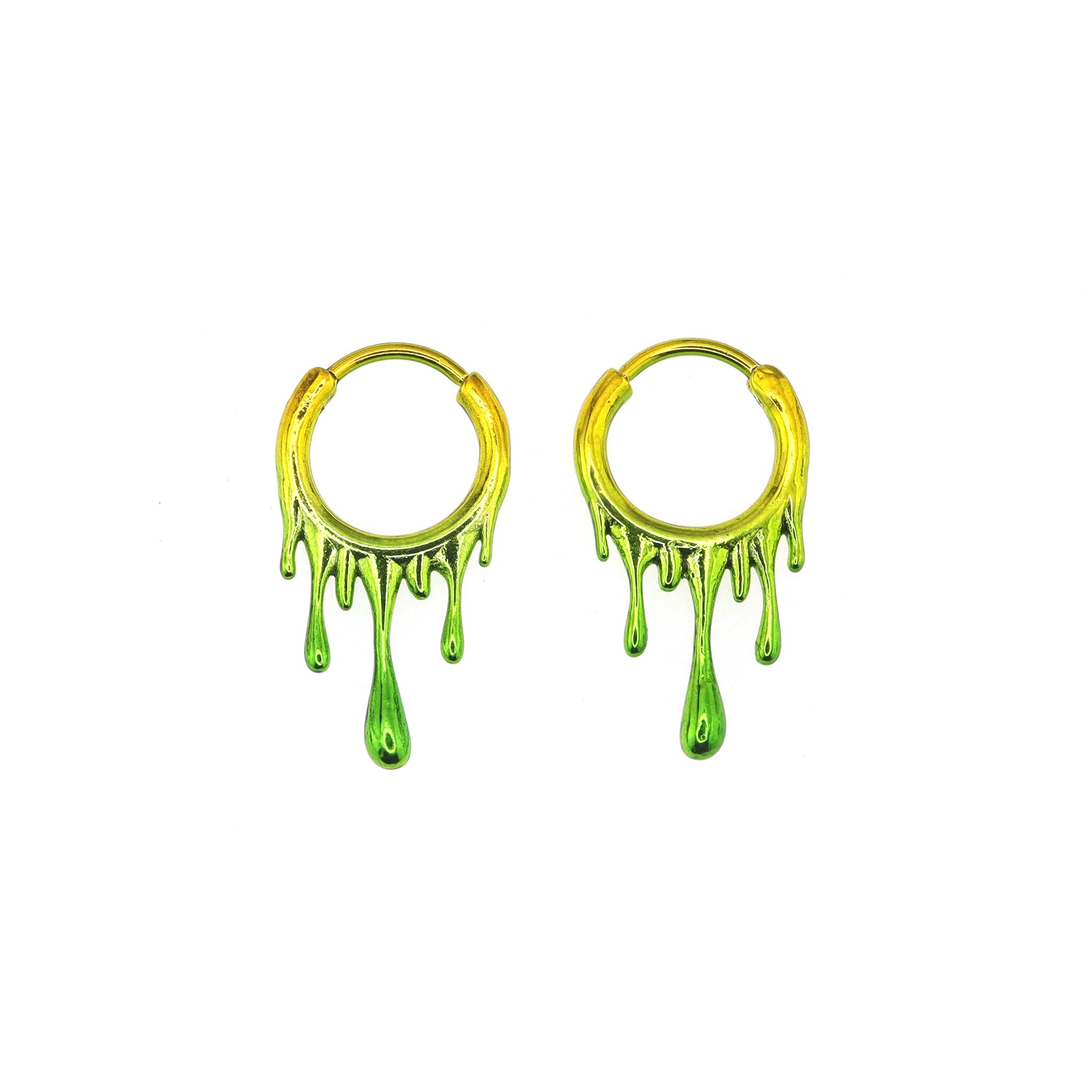 Lava Flow Gradient Stainless Steel Earrings - Lava Flow Gradient Stainless Steel Earrings - Green-Yellow Gradient by CRUXJEWELRY