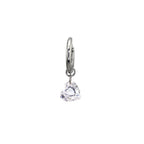 Rainbow Heart CZ Pendant Stainless steel Earrings - Rainbow Heart CZ Pendant Stainless steel Earrings - Pink / Single by CRUXJEWELRY