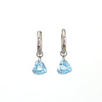 Rainbow Heart CZ Pendant Stainless steel Earrings - Rainbow Heart CZ Pendant Stainless steel Earrings - Blue / Set by CRUXJEWELRY