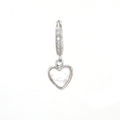 Heart-Shaped Mother of Pearl & CZ stainless steel Earrings - Heart-Shaped Mother of Pearl & CZ stainless steel Earrings - Single by CRUXJEWELRY