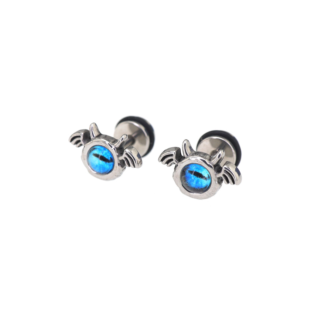 Red & Green Demon Wing stainless steel Ear Stud