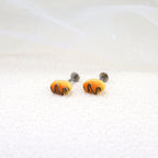 Star Baker - Chocolate Croissant Stainless Steel Ear Studs - Star Baker - Chocolate Croissant Stainless Steel Ear Studs - Set / 0.8mm/20G by CRUXJEWELRY