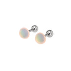 PAIR OF Aurora Multicolored stainless steel Ear Studs - PAIR OF Aurora Multicolored stainless steel Ear Studs - White / 0.8mm/20G by CRUXJEWELRY