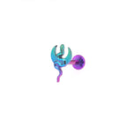Moon & Snake Internally Threaded Titanium Ear Studs - Moon & Snake Internally Threaded Titanium Ear Studs - Purple-Blue Gradient / 6mm by CRUXJEWELRY