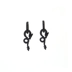 Black Engraved Evil Dragon Pendant Stainless Steel Earrings - Black Engraved Evil Dragon Pendant Stainless Steel Earrings - Set by CRUXJEWELRY