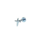 Minimalist Four-Point Star Internally Threaded Titanium Studs - Minimalist Four-Point Star Internally Threaded Titanium Studs - Blue / 6mm by CRUXJEWELRY