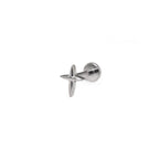 Minimalist Four-Point Star Internally Threaded Titanium Studs - Minimalist Four-Point Star Internally Threaded Titanium Studs - Sliver / 6mm by CRUXJEWELRY