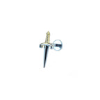 Iridescent Dagger Internally Threaded Titanium Ear Studs - Iridescent Dagger Internally Threaded Titanium Ear Studs - Blue-Yellow Gradient / 6mm by CRUXJEWELRY