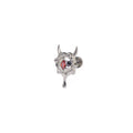 Engraved Evil Eye CZ Internally Threaded Titanium Studs - Engraved Evil Eye CZ Internally Threaded Titanium Studs - Sliver / 6mm by CRUXJEWELRY
