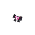 Thin Gauge Heart Pink CZ Resin Bow Stainless Steel Ear Studs - Thin Gauge Heart Pink CZ Resin Bow Stainless Steel Ear Studs - Single / 0.8mm/20G by CRUXJEWELRY