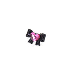 Thin Gauge Heart Pink CZ Resin Bow Stainless Steel Ear Studs - Thin Gauge Heart Pink CZ Resin Bow Stainless Steel Ear Studs - Single / 0.8mm/20G by CRUXJEWELRY