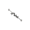 Sliver Coiled Serpent Stainless Steel Industrial Barbell - Sliver Coiled Serpent Stainless Steel Industrial Barbell - Default Title by CRUXJEWELRY