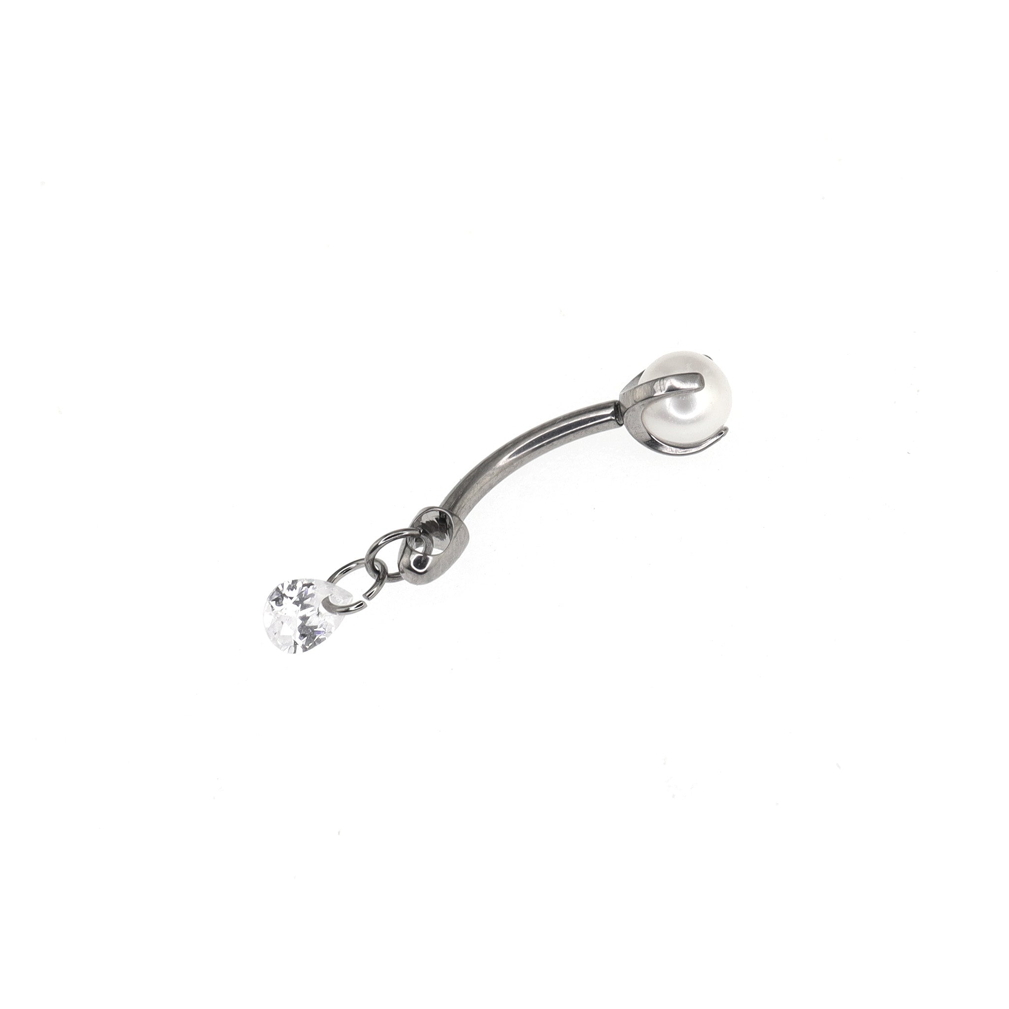 Magic Crystal Ball Titanium Rook/Eyebrow Studs - Magic Crystal Ball Titanium Rook/Eyebrow Studs - White / 6mm by CRUXJEWELRY