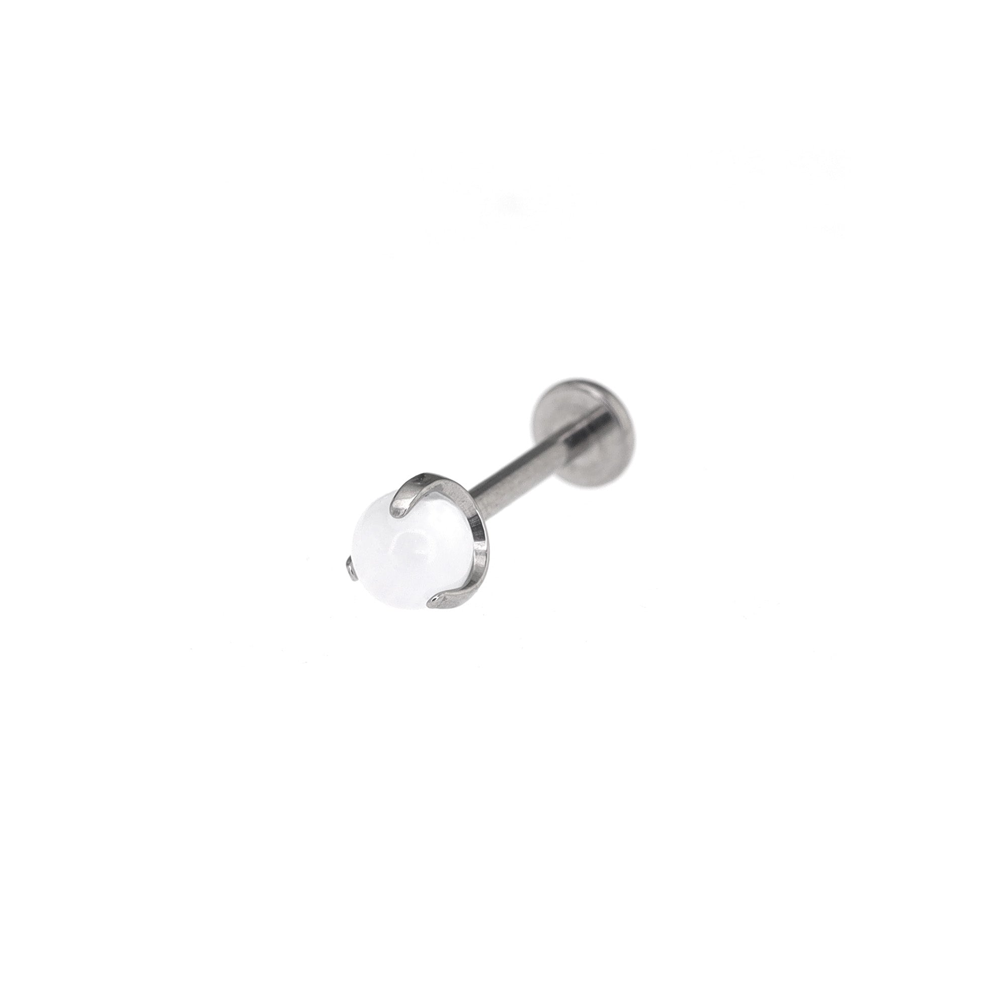Translucent Cat's Eye Internally Threaded Titanium Studs - Translucent Cat's Eye Internally Threaded Titanium Studs - 6mm by CRUXJEWELRY