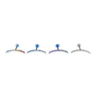 Curved CZ Titanium Tragus Studs - Curved CZ Titanium Tragus Studs - Sliver / 6mm by CRUXJEWELRY