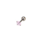 Satin Finish CZ Externally Threaded stainless steel Ear Studs - Satin Finish CZ Externally Threaded stainless steel Ear Studs - Pink / 1.2mm/16G by CRUXJEWELRY