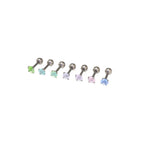 Satin Finish CZ Externally Threaded stainless steel Ear Studs - Satin Finish CZ Externally Threaded stainless steel Ear Studs - Green / 1.2mm/16G by CRUXJEWELRY
