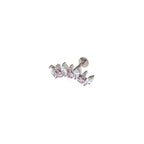Elegant Crescent Fan Helix Earring - Elegant Crescent Fan Helix Earring - White-Pink / 6mm by CRUXJEWELRY