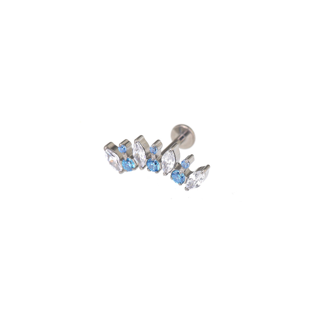 Elegant Crescent Fan Helix Earring - Elegant Crescent Fan Helix Earring - Blue-White Gradient / 6mm by CRUXJEWELRY