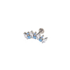 Elegant Crescent Fan Helix Earring - Elegant Crescent Fan Helix Earring - Blue-White Gradient / 6mm by CRUXJEWELRY