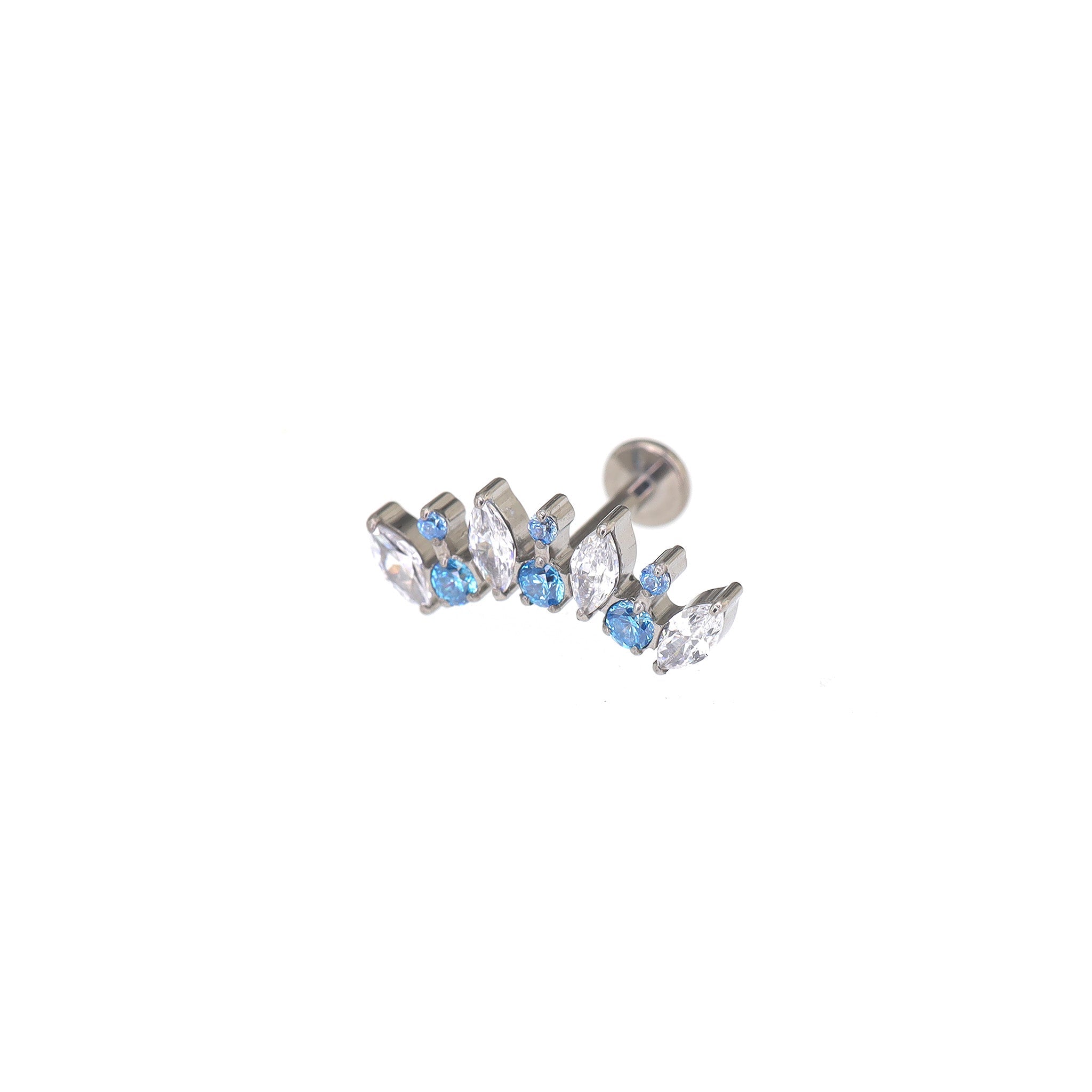 Elegant Crescent Fan Helix Earring - Elegant Crescent Fan Helix Earring - Blue-White Gradient / 6mm by CRUXJEWELRY