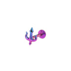 Trident Internally Threaded Titanium Flat-Back Studs - Trident Internally Threaded Titanium Flat-Back Studs - Purple / 6mm by CRUXJEWELRY