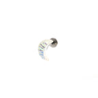 Resin Star & Moon Internally Threaded Stainless Steel Lip Ring - Resin Star & Moon Internally Threaded Stainless Steel Lip Ring - Moon / 6mm by CRUXJEWELRY