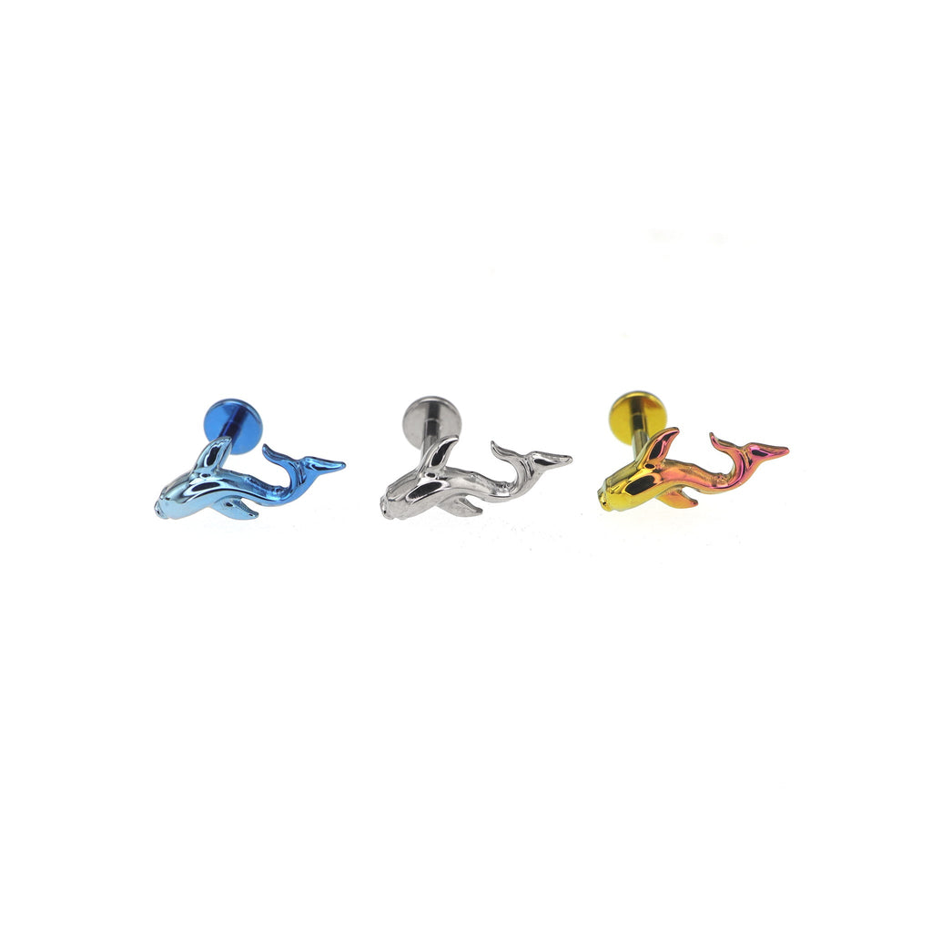 Lucky Koi Internally Threaded Titanium Studs - Lucky Koi Internally Threaded Titanium Studs - Pink-Yellow Gradient / 6mm by CRUXJEWELRY