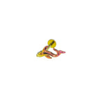 Lucky Koi Internally Threaded Titanium Studs - Lucky Koi Internally Threaded Titanium Studs - Pink-Yellow Gradient / 6mm by CRUXJEWELRY