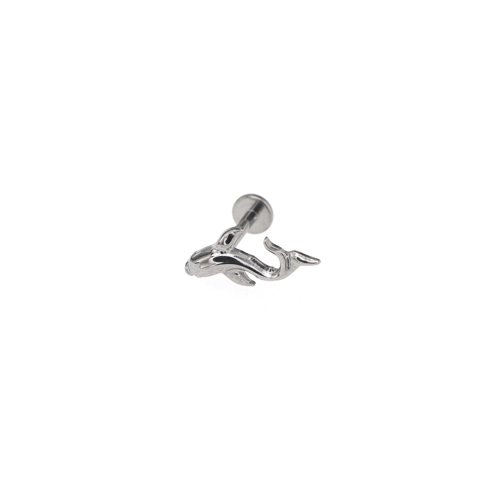 Lucky Koi Internally Threaded Titanium Studs - Lucky Koi Internally Threaded Titanium Studs - Sliver / 6mm by CRUXJEWELRY