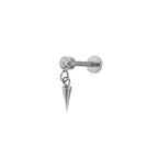 Mini CZ Pendant Spike Internally Threaded Titanium Studs - Mini CZ Pendant Spike Internally Threaded Titanium Studs - 6mm by CRUXJEWELRY
