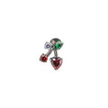 Heart CZ Cherry Titanium Ear Studs - Heart CZ Cherry Titanium Ear Studs - 6mm by CRUXJEWELRY