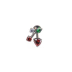Heart CZ Cherry Titanium Ear Studs - Heart CZ Cherry Titanium Ear Studs - 6mm by CRUXJEWELRY