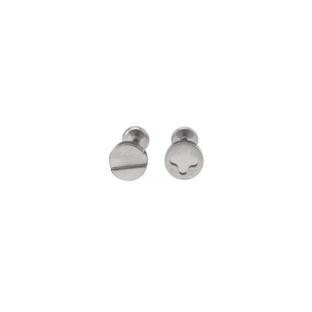Screw Top Internally Threaded Titanium Lip Ring - Screw Top Internally Threaded Titanium Lip Ring - Cross / 6mm by CRUXJEWELRY