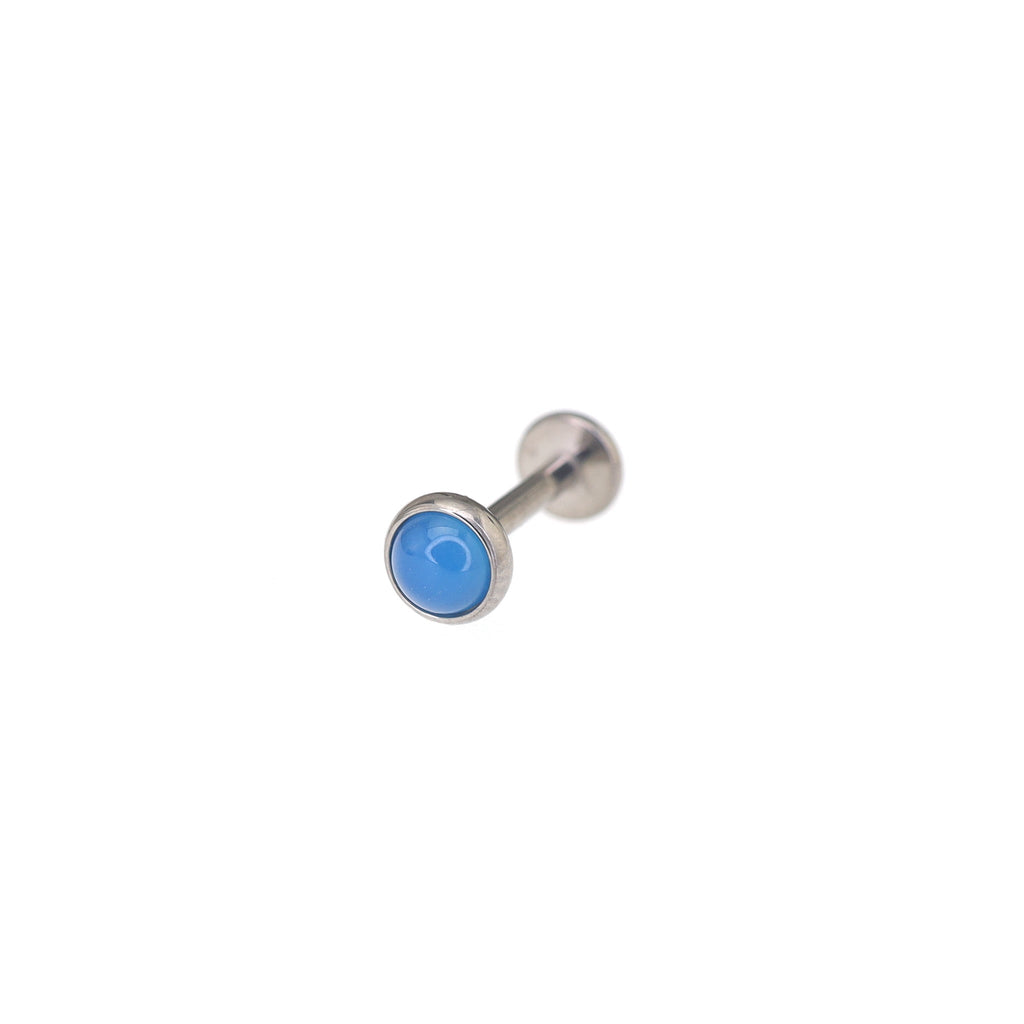 Agate Internally Threaded Titanium Basic Stud - Blue