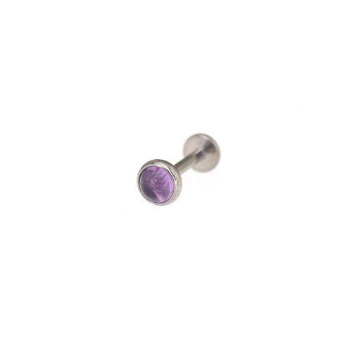 Agate Internally Threaded Titanium Basic Stud - Purple
