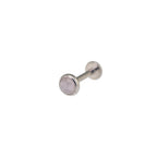 Agate Internally Threaded Titanium Basic Stud - Pink