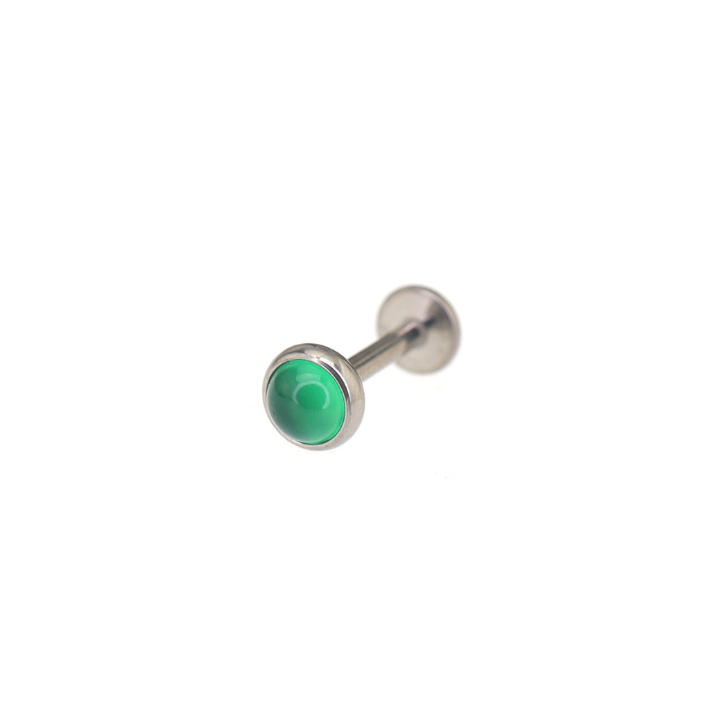 Agate Internally Threaded Titanium Basic Stud - Green