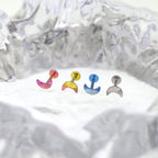 Engraved Moon Internally Threaded Titanium Ear Studs - Engraved Moon Internally Threaded Titanium Ear Studs - Pink-Yellow Gradient / 6mm by CRUXJEWELRY