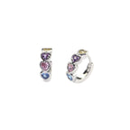 PAIR OF Star & Heart Rainbow CZ white-gold-plated copper Earring - PAIR OF Star & Heart Rainbow CZ white-gold-plated copper Earring - Star by CRUXJEWELRY